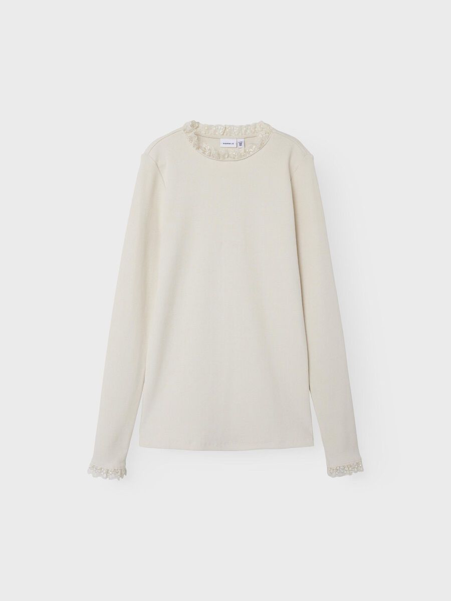 SLIM FIT TOP MET LANGE MOUWEN