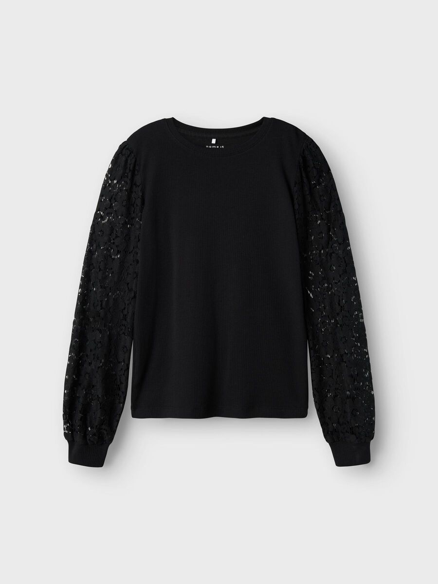 REGULAR FIT TOP MET LANGE MOUWEN