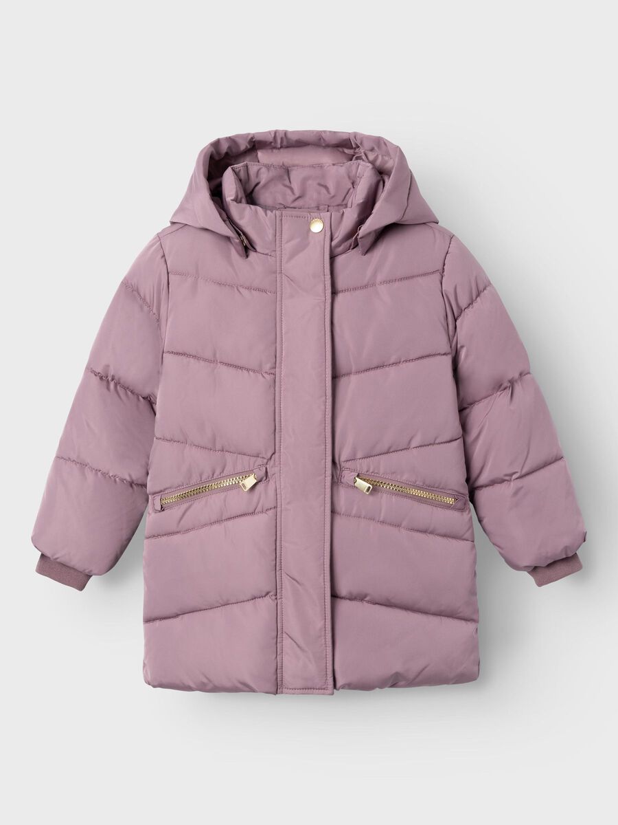 LANGE GEWATTEERDE JAS