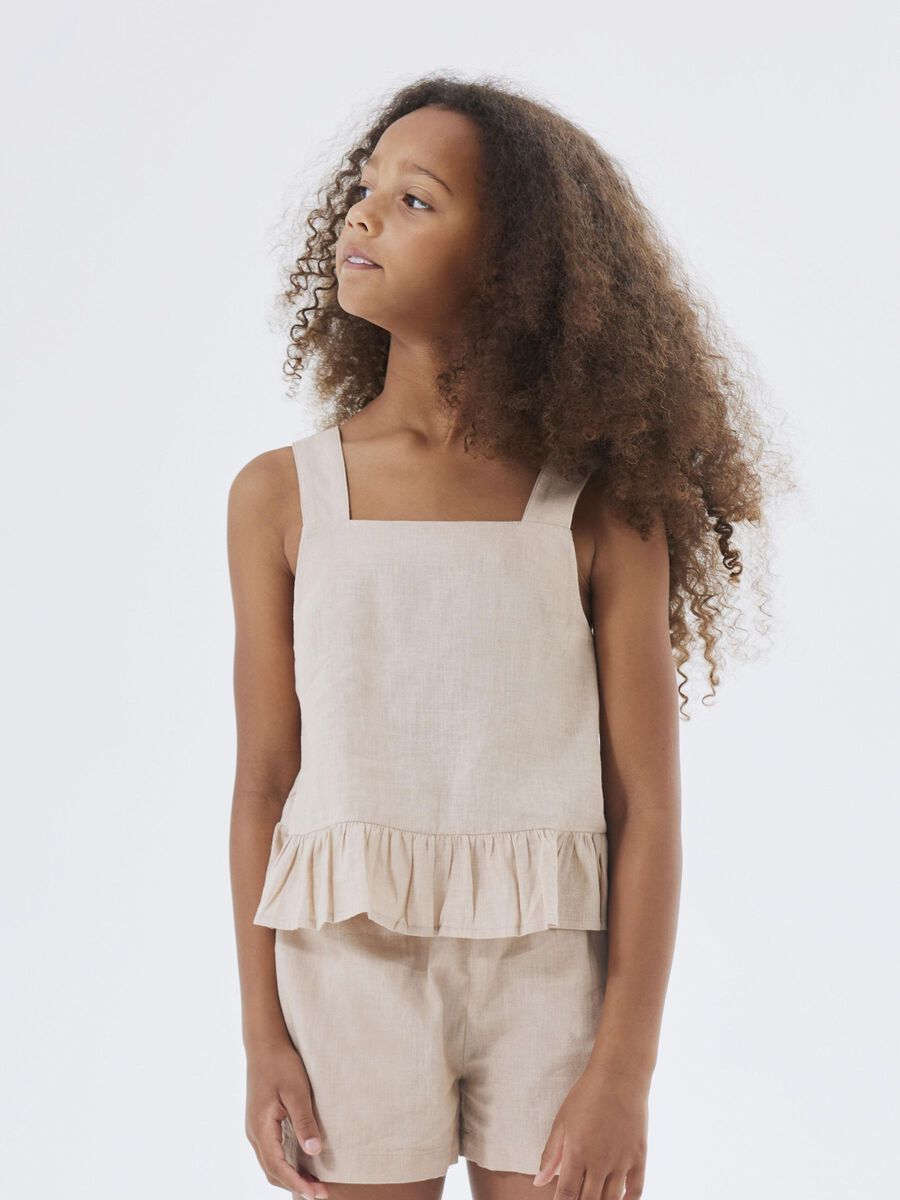 REGULAR FIT TOP MET BANDJES