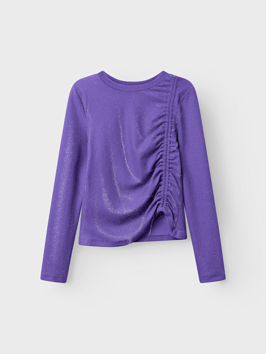 GLITTER TOP MET LANGE MOUWEN