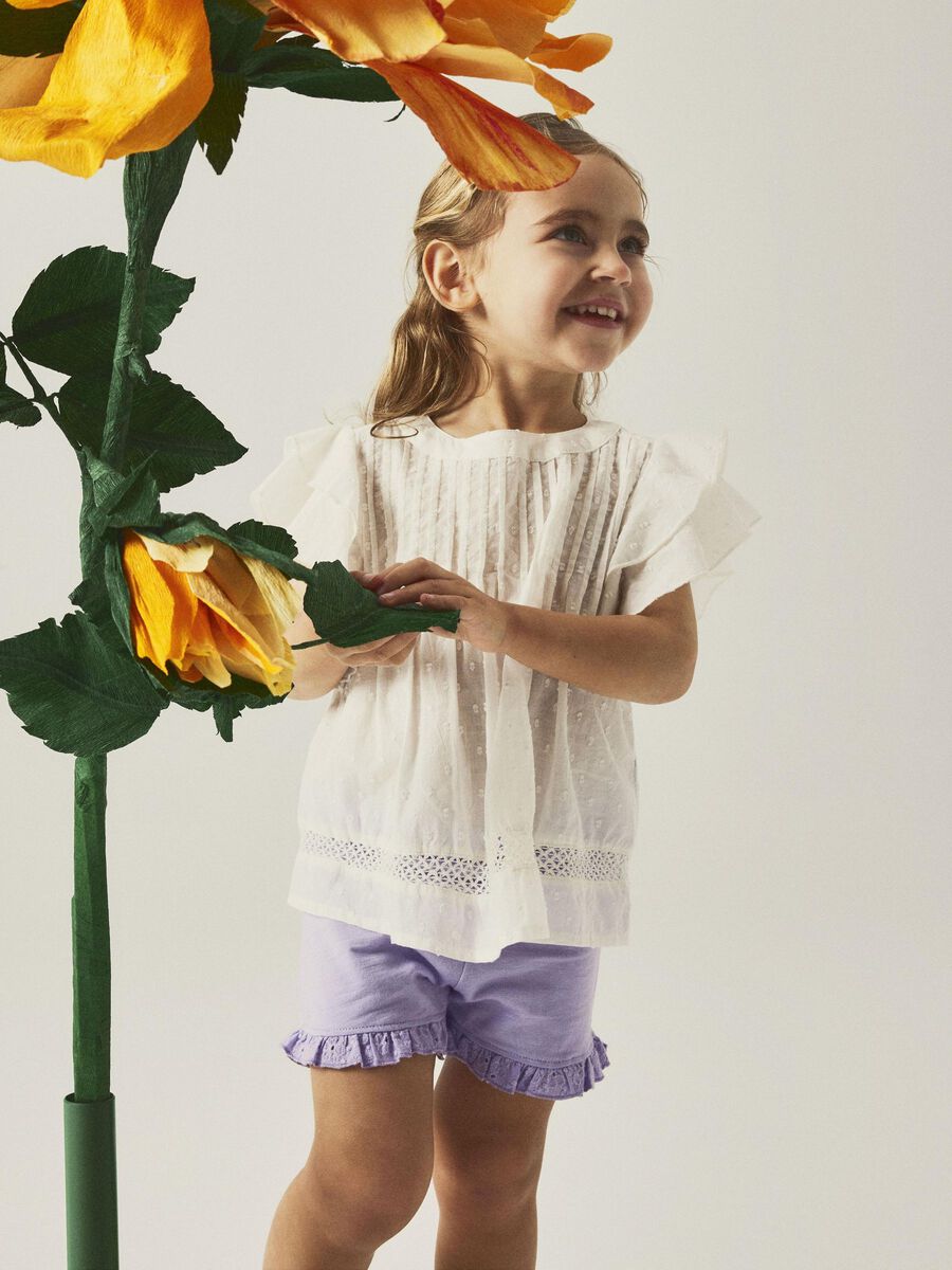 REGULAR FIT TOP MET KAPMOUWEN