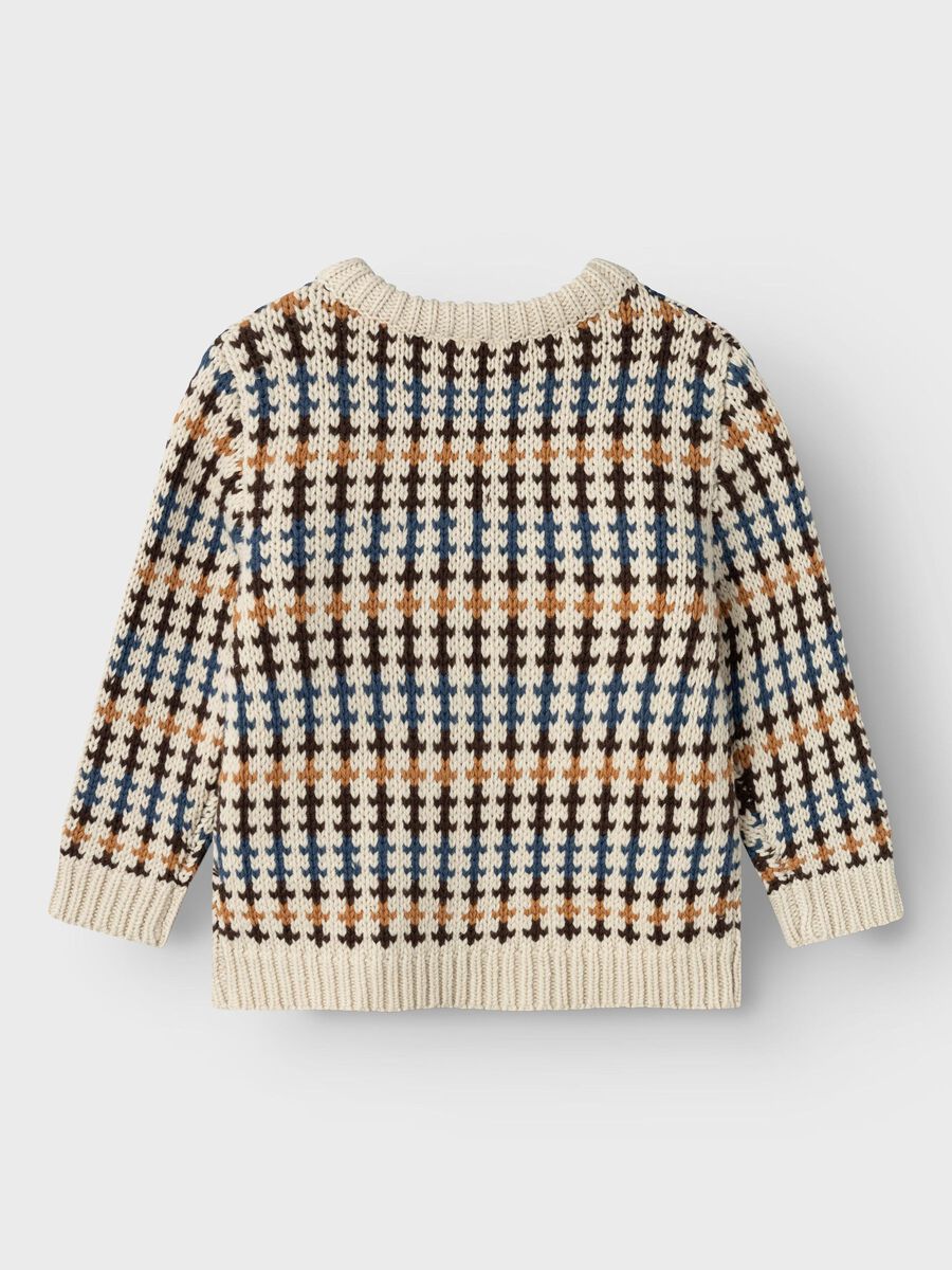 LANGE MOUWEN GEBREIDE TRUI