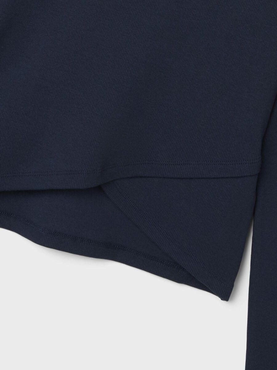 SLIM FIT TOP MET LANGE MOUWEN