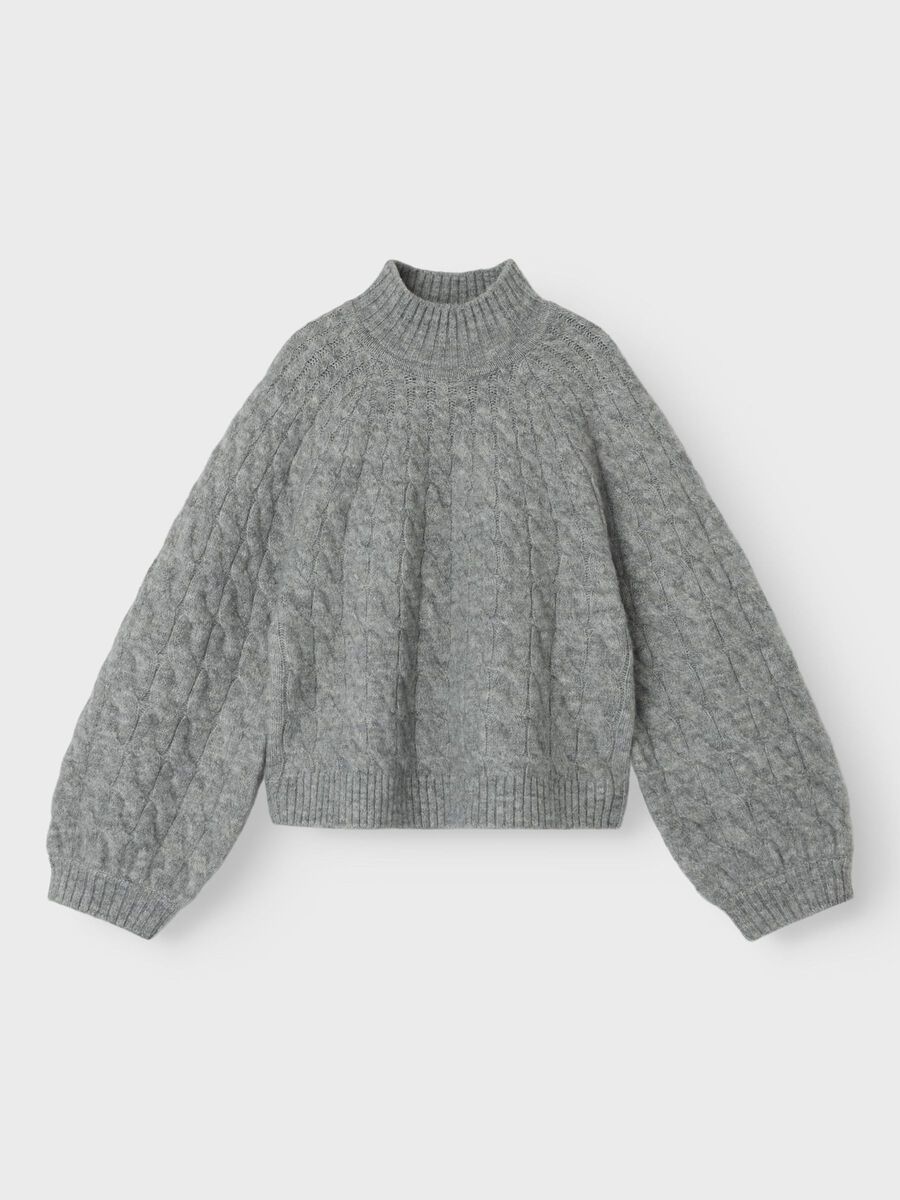 LANGE MOUWEN GEBREIDE TRUI