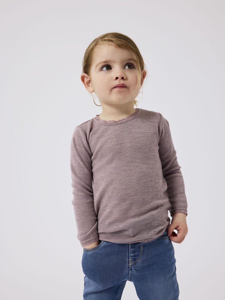 MERINO WOL TOP MET LANGE MOUWEN