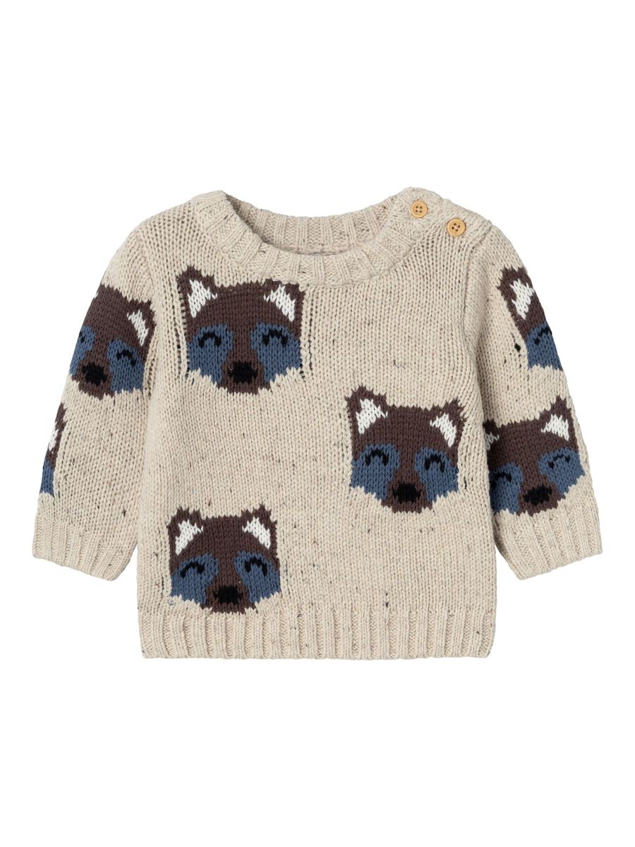 LANGE MOUWEN GEBREIDE TRUI