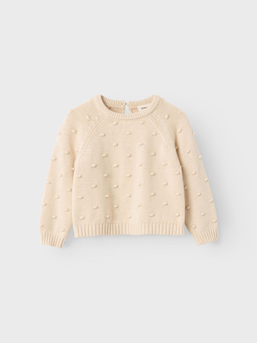 LANGE MOUWEN GEBREIDE TRUI