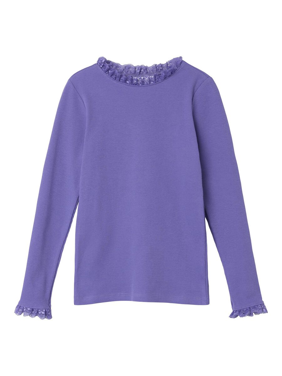 SLIM FIT TOP MET LANGE MOUWEN