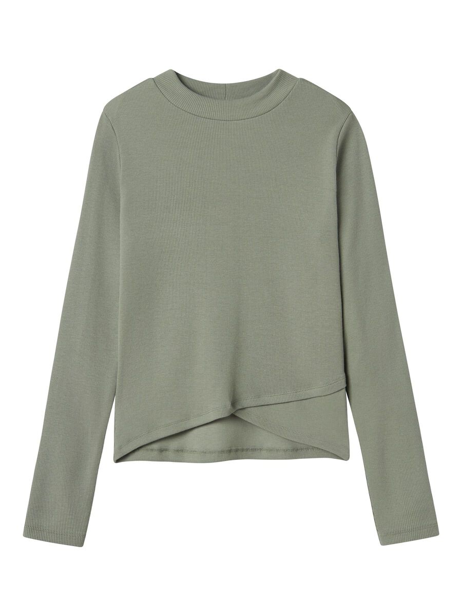 SLIM FIT TOP MET LANGE MOUWEN