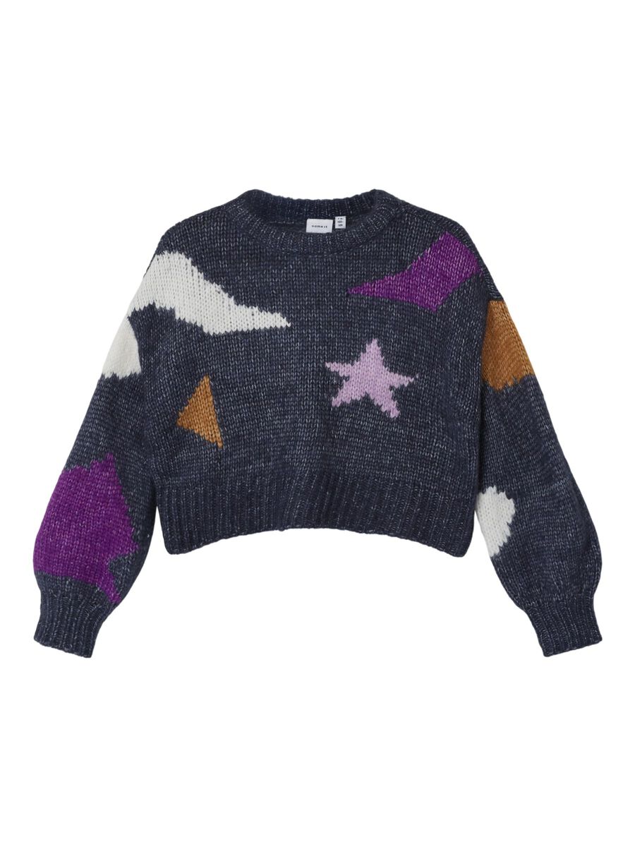 LANGE MOUWEN GEBREIDE TRUI