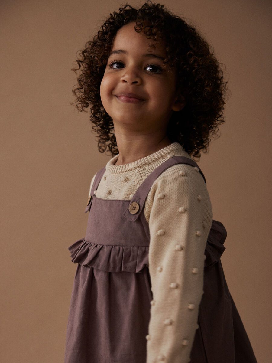 LANGE MOUWEN GEBREIDE TRUI