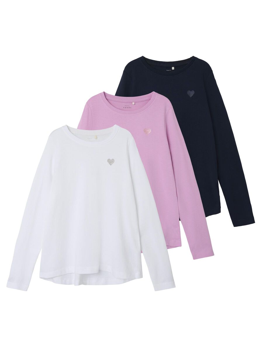 3-PACK LOOSE-FIT TOP MET LANGE MOUWEN