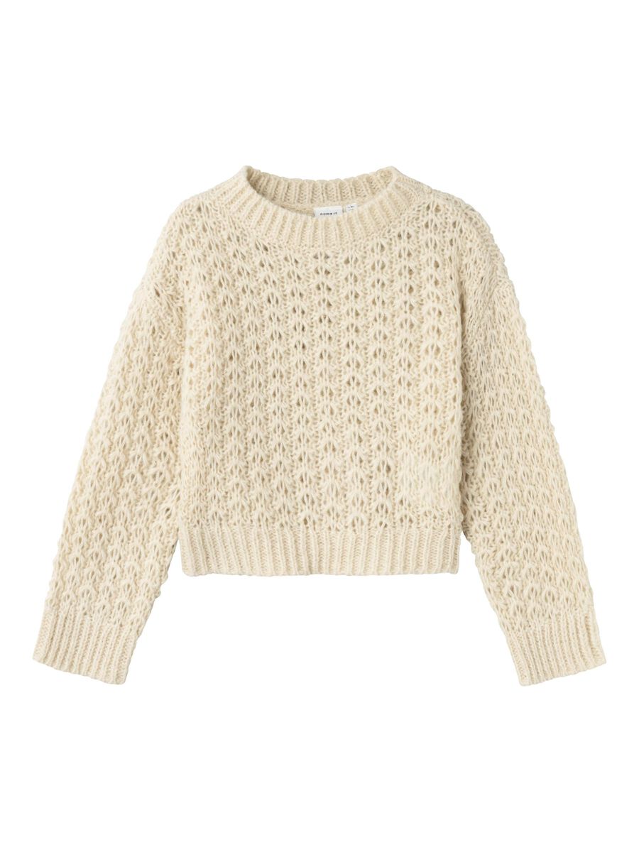 LANGE MOUWEN GEBREIDE TRUI