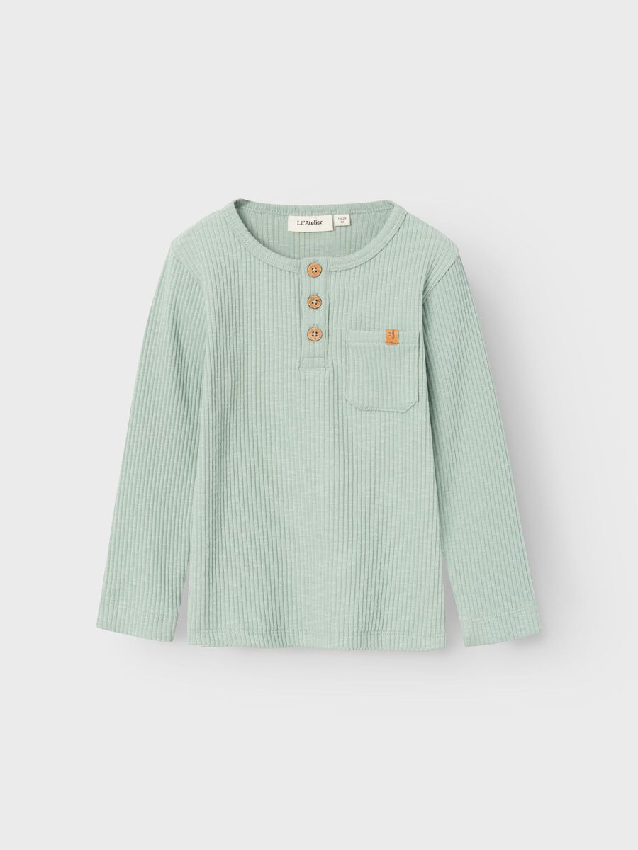 SLIM FIT TOP MET LANGE MOUWEN