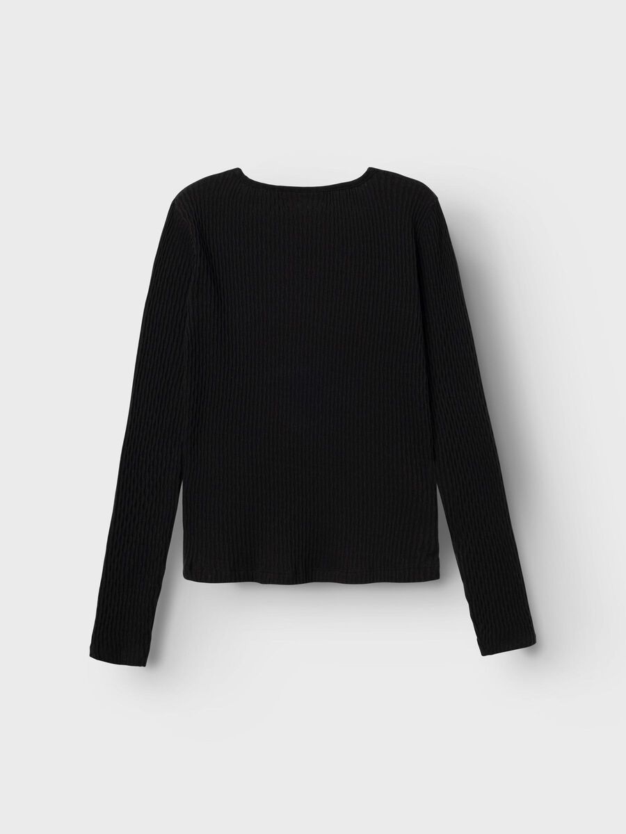 SLIM FIT TOP MET LANGE MOUWEN