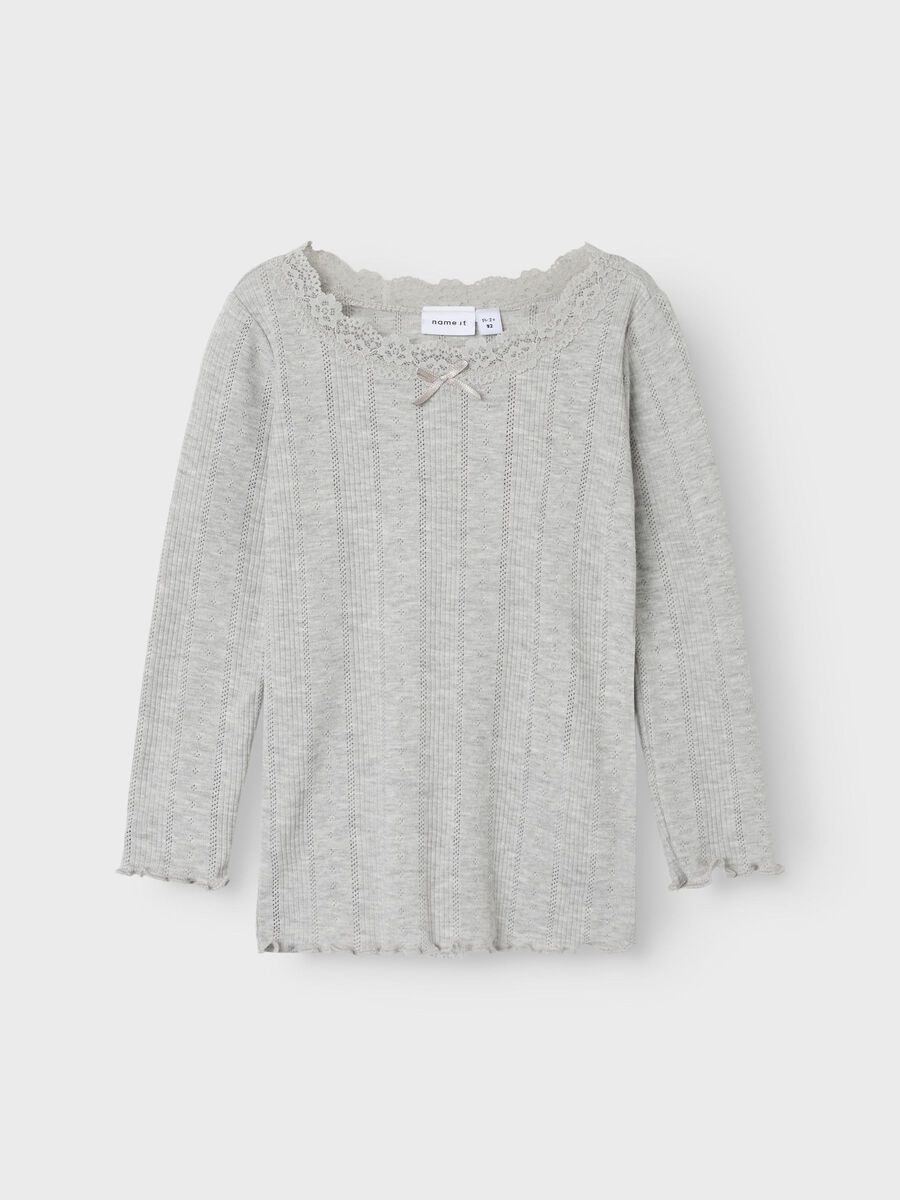 SLIM FIT TOP MET LANGE MOUWEN