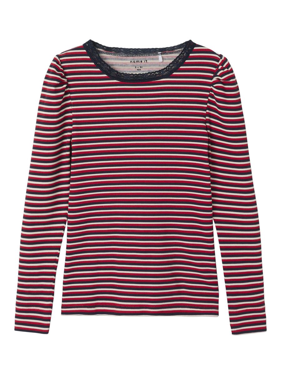 SLIM FIT TOP MET LANGE MOUWEN