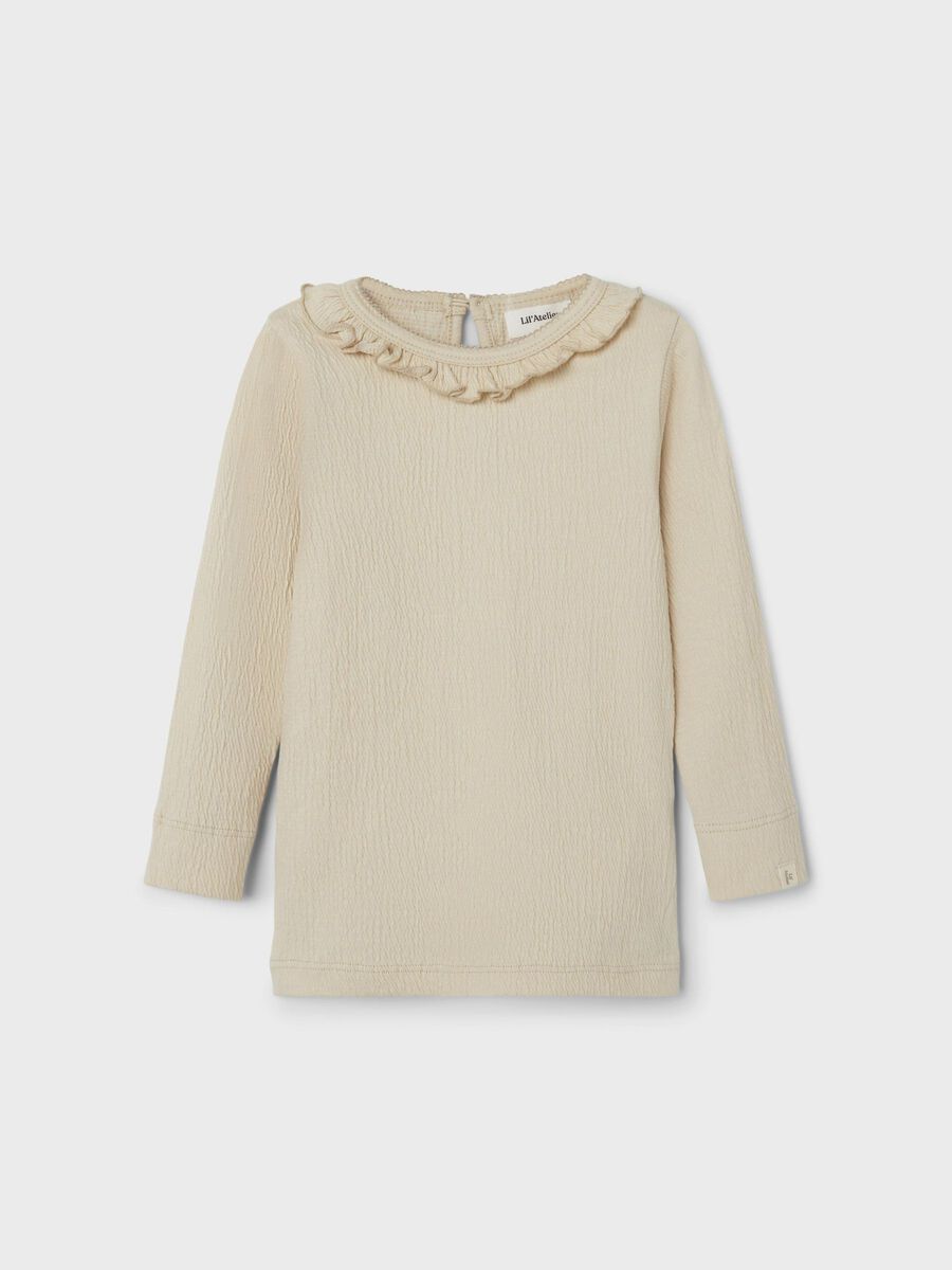 SLIM FIT TOP MET LANGE MOUWEN