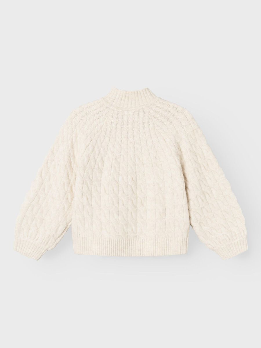 LANGE MOUWEN GEBREIDE TRUI