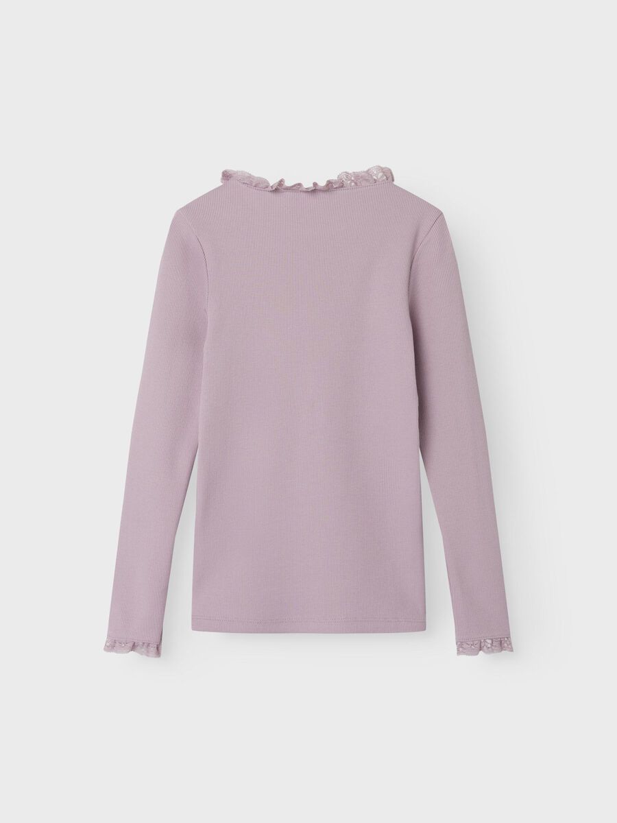 SLIM FIT TOP MET LANGE MOUWEN