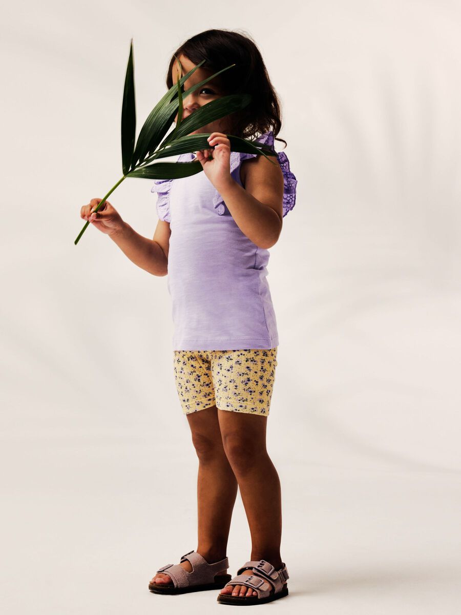 REGULAR FIT TOP MET KAPMOUWEN