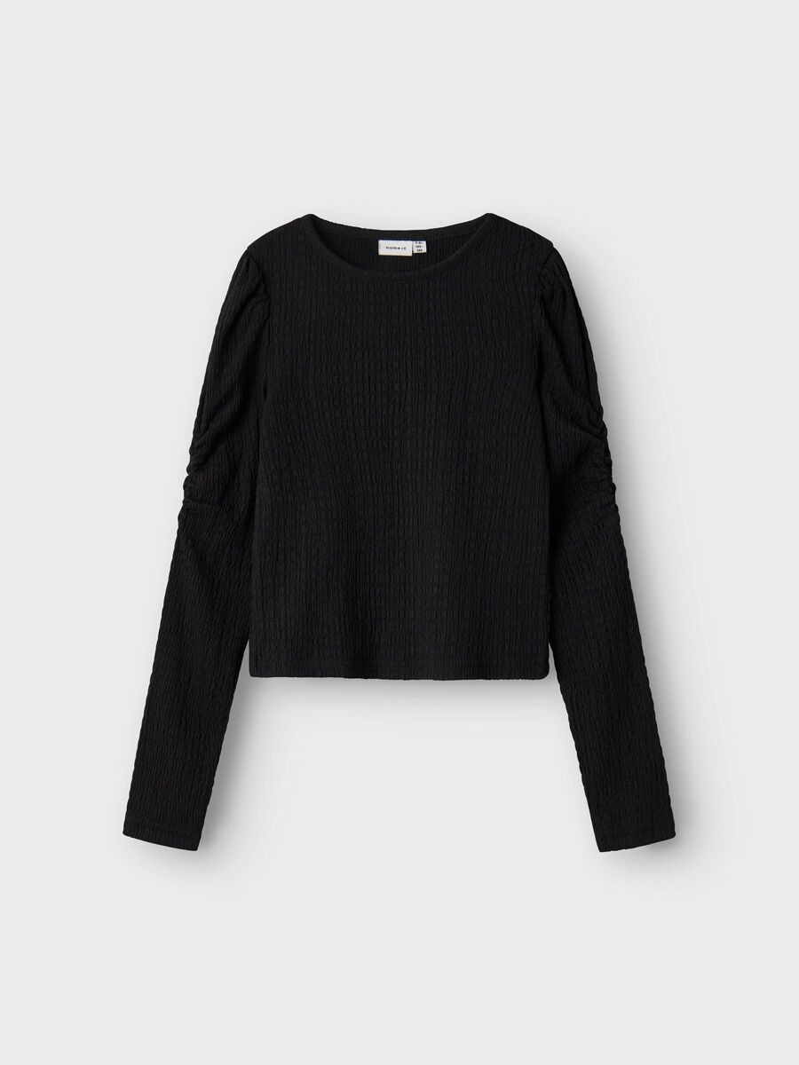 SLIM FIT TOP MET LANGE MOUWEN