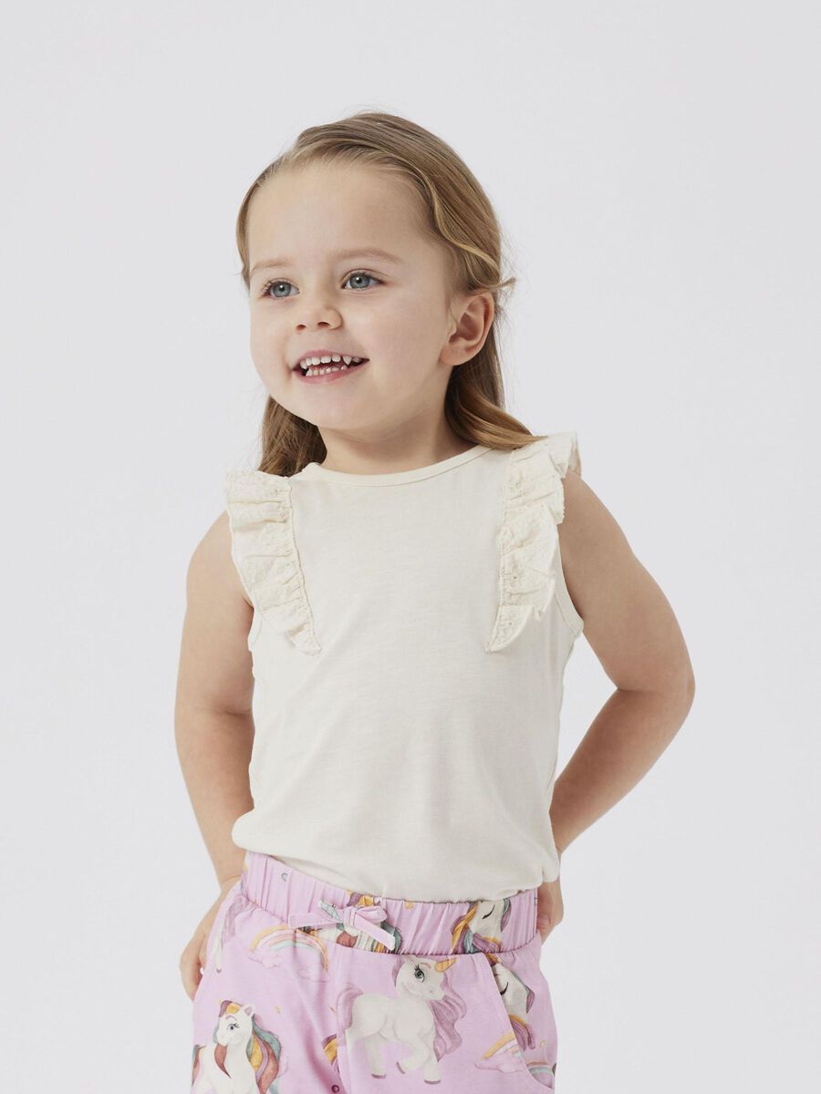 REGULAR FIT TOP MET KAPMOUWEN