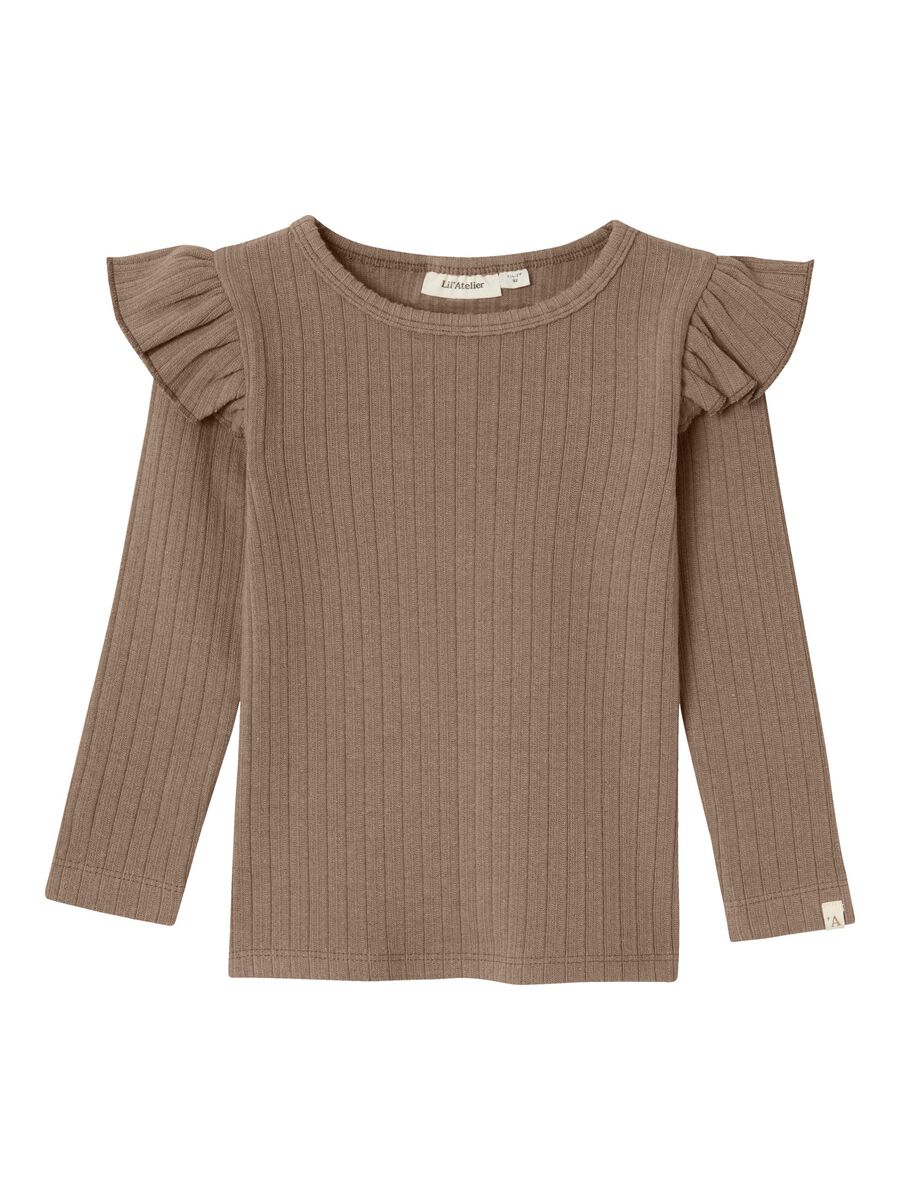 SLIM FIT TOP MET LANGE MOUWEN