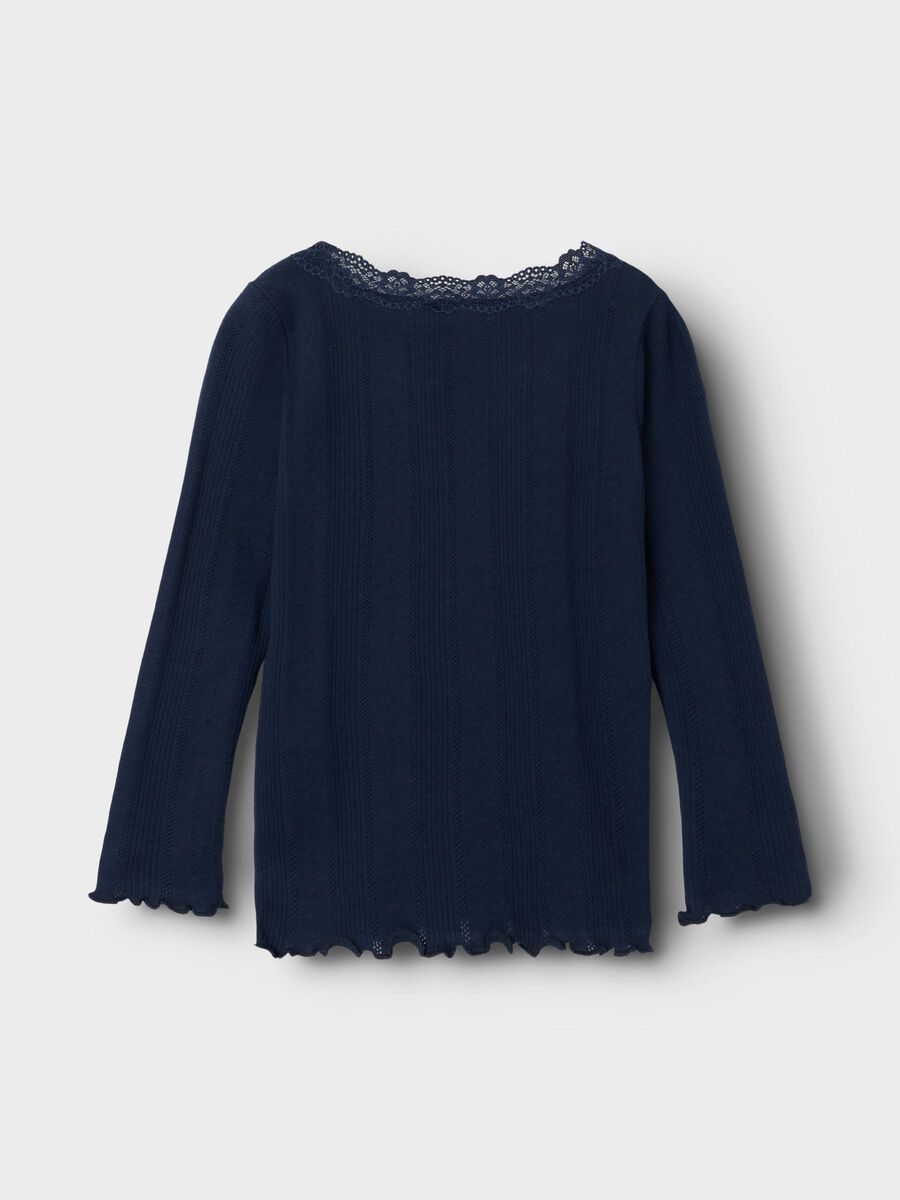 SLIM FIT TOP MET LANGE MOUWEN