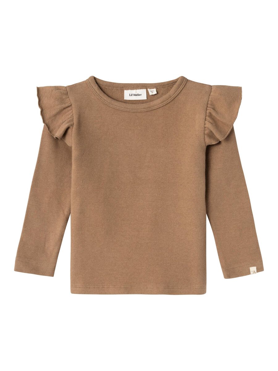 SLIM FIT TOP MET LANGE MOUWEN