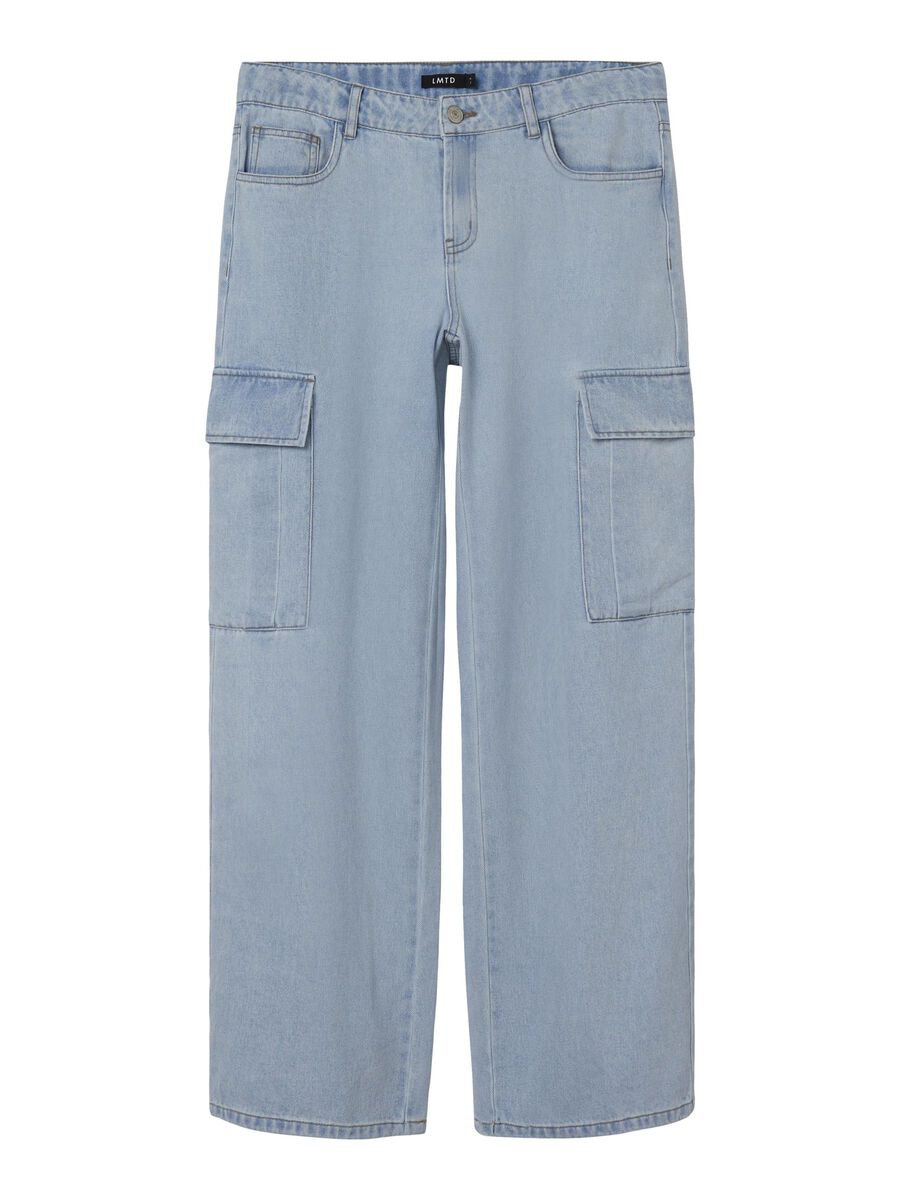 LOW-WAIST WIDE-LEG CARGO JEANS