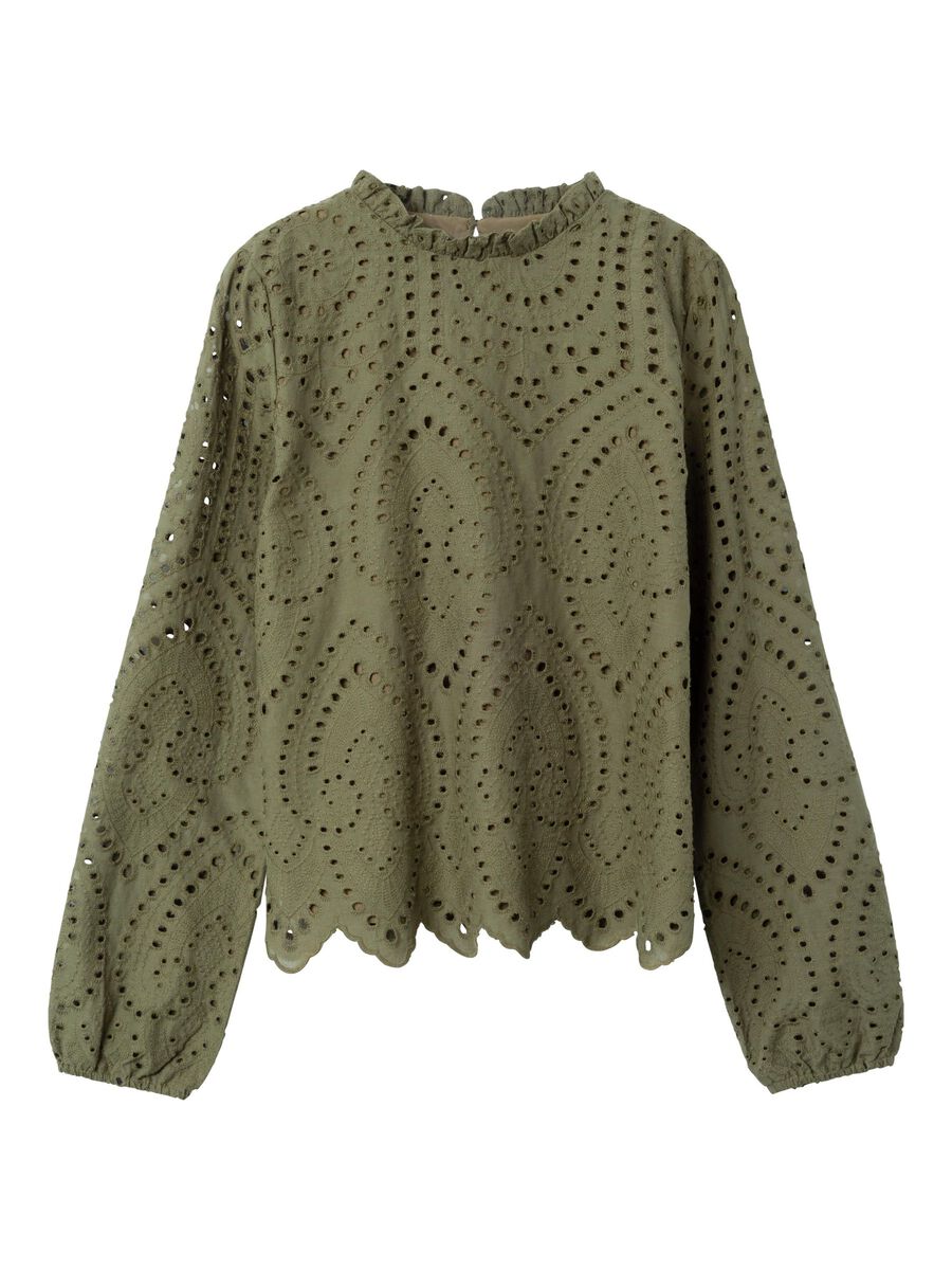 REGULAR FIT TOP MET LANGE MOUWEN