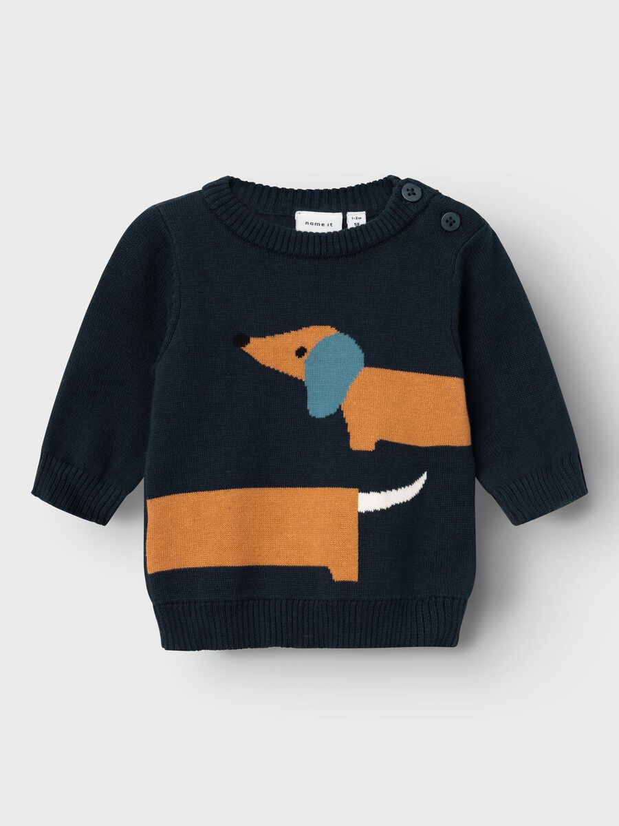 LANGE MOUWEN GEBREIDE TRUI