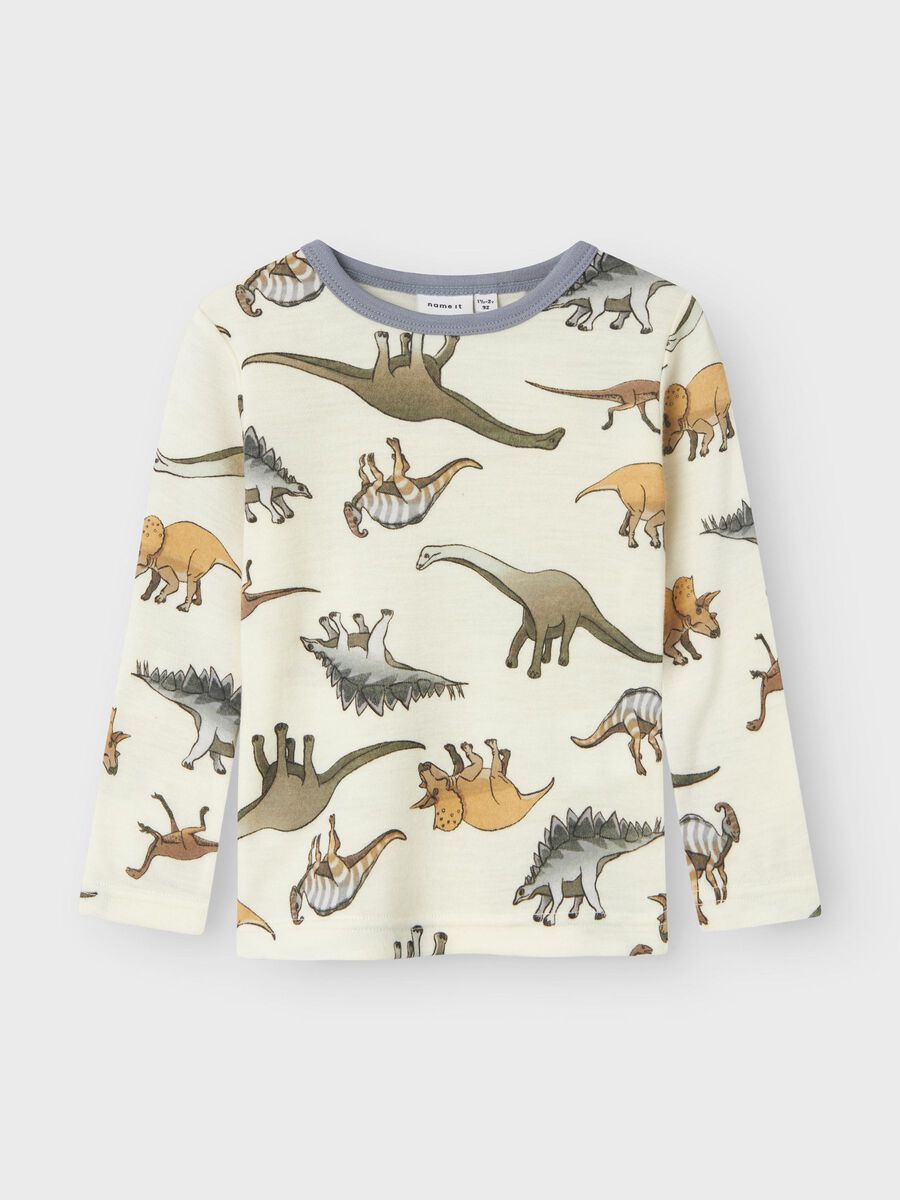 MERINOWOL TOP MET LANGE MOUWEN