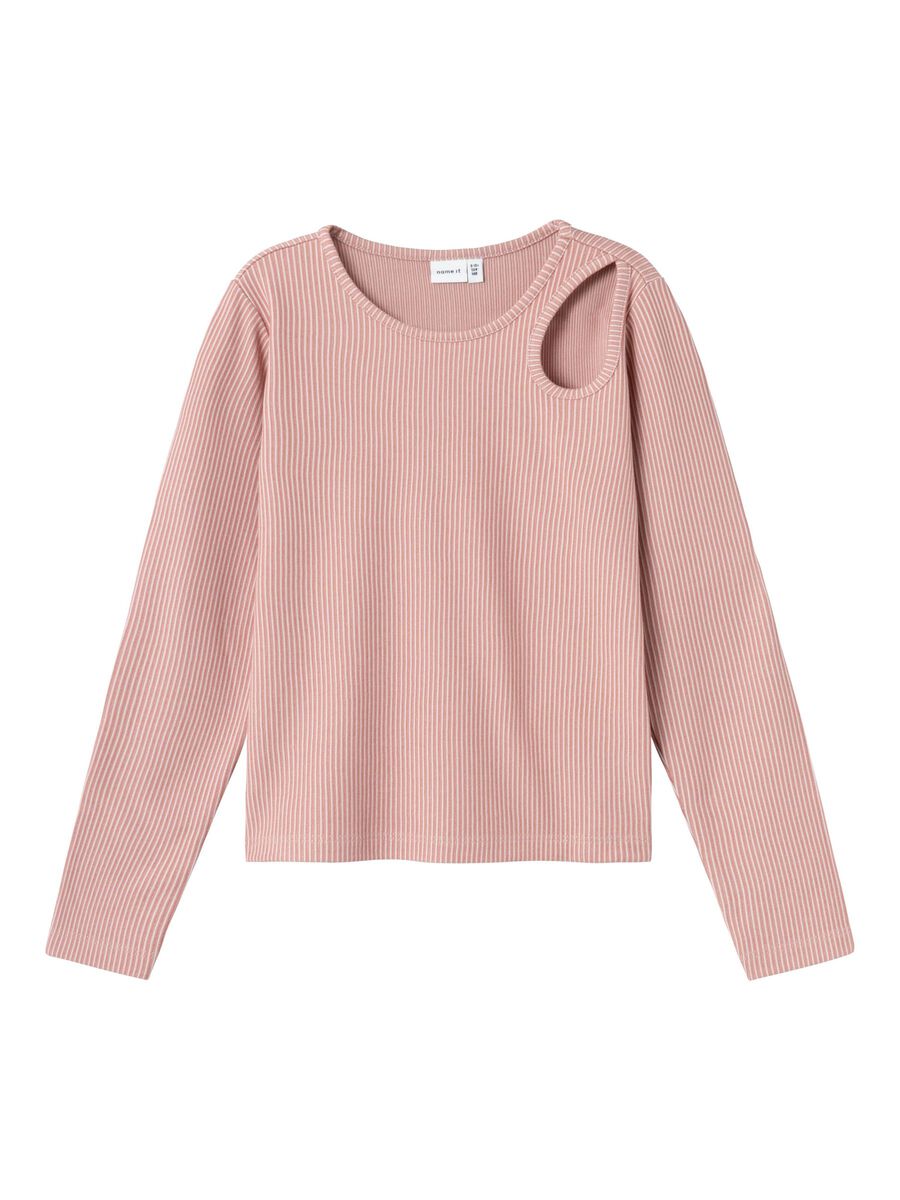 CUT-OUT TOP MET LANGE MOUWEN