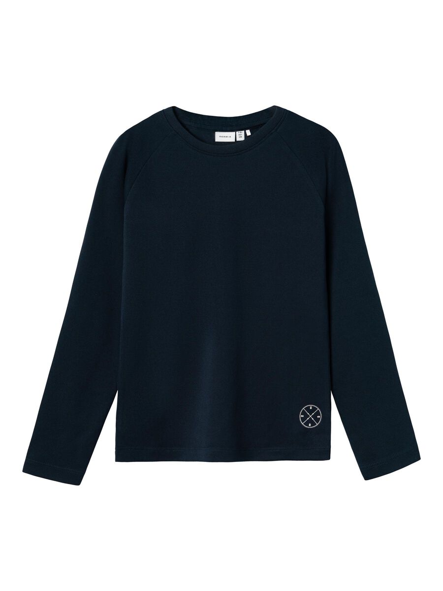 GEBREID PIQUÉ TOP MET LANGE MOUWEN