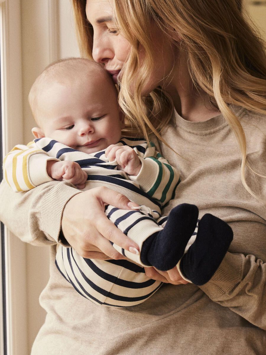 GESTREEPT SWEATBROEK