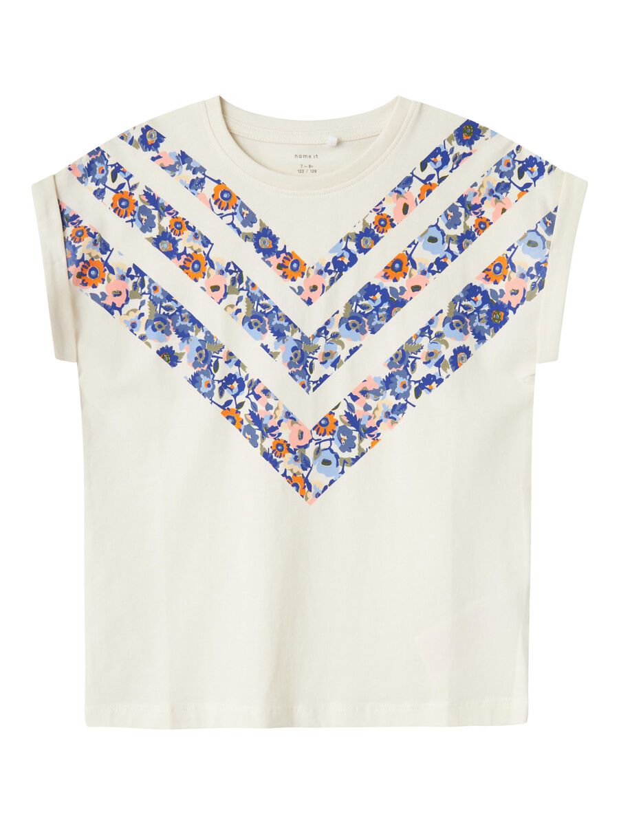 PRINT TOP MET KORTE MOUWEN