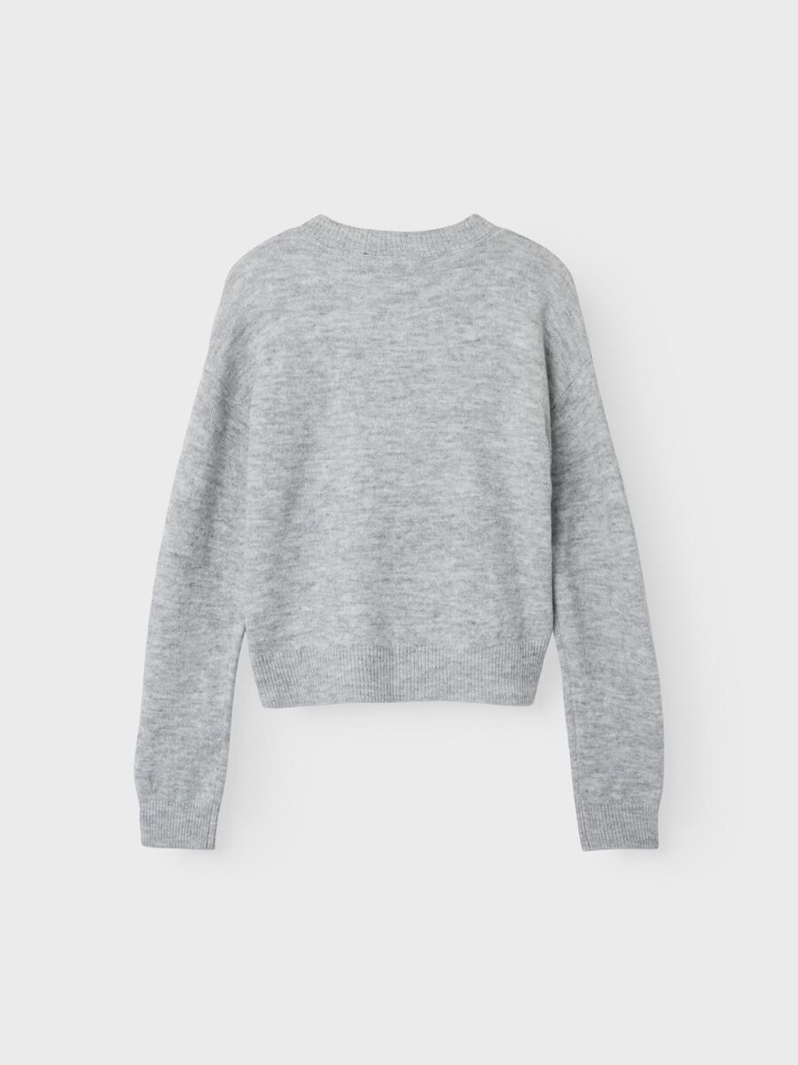 LANGE MOUWEN GEBREIDE TRUI