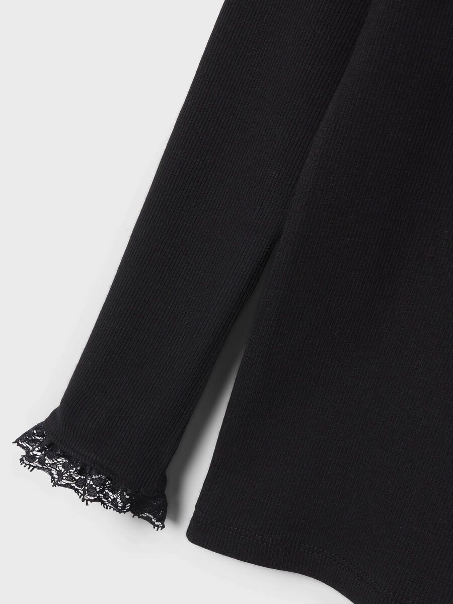 SLIM FIT TOP MET LANGE MOUWEN