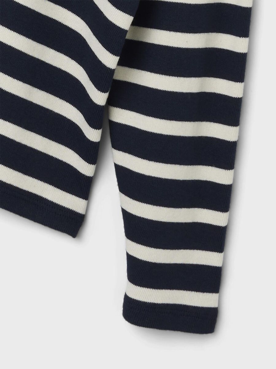 GESTREEPT TOP MET LANGE MOUWEN