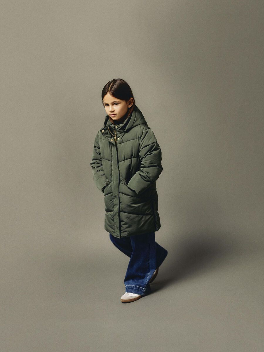 LANGE GEWATTEERDE JAS