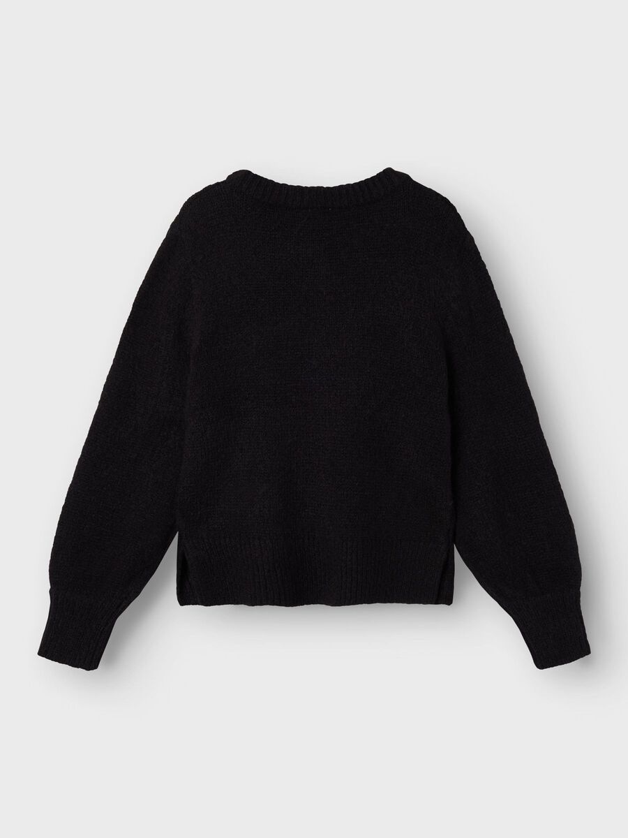 LANGE MOUWEN GEBREIDE TRUI