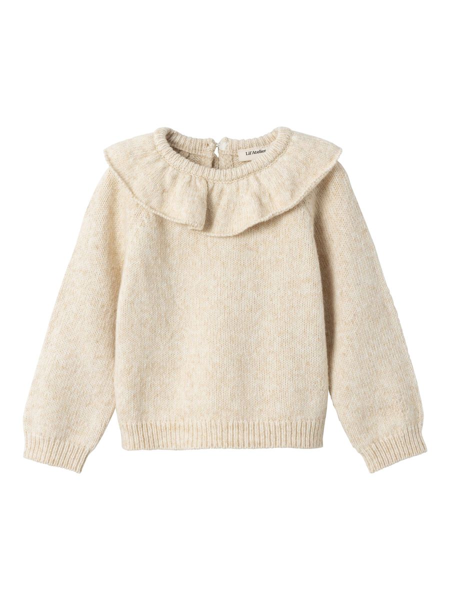 LANGE MOUWEN GEBREIDE TRUI