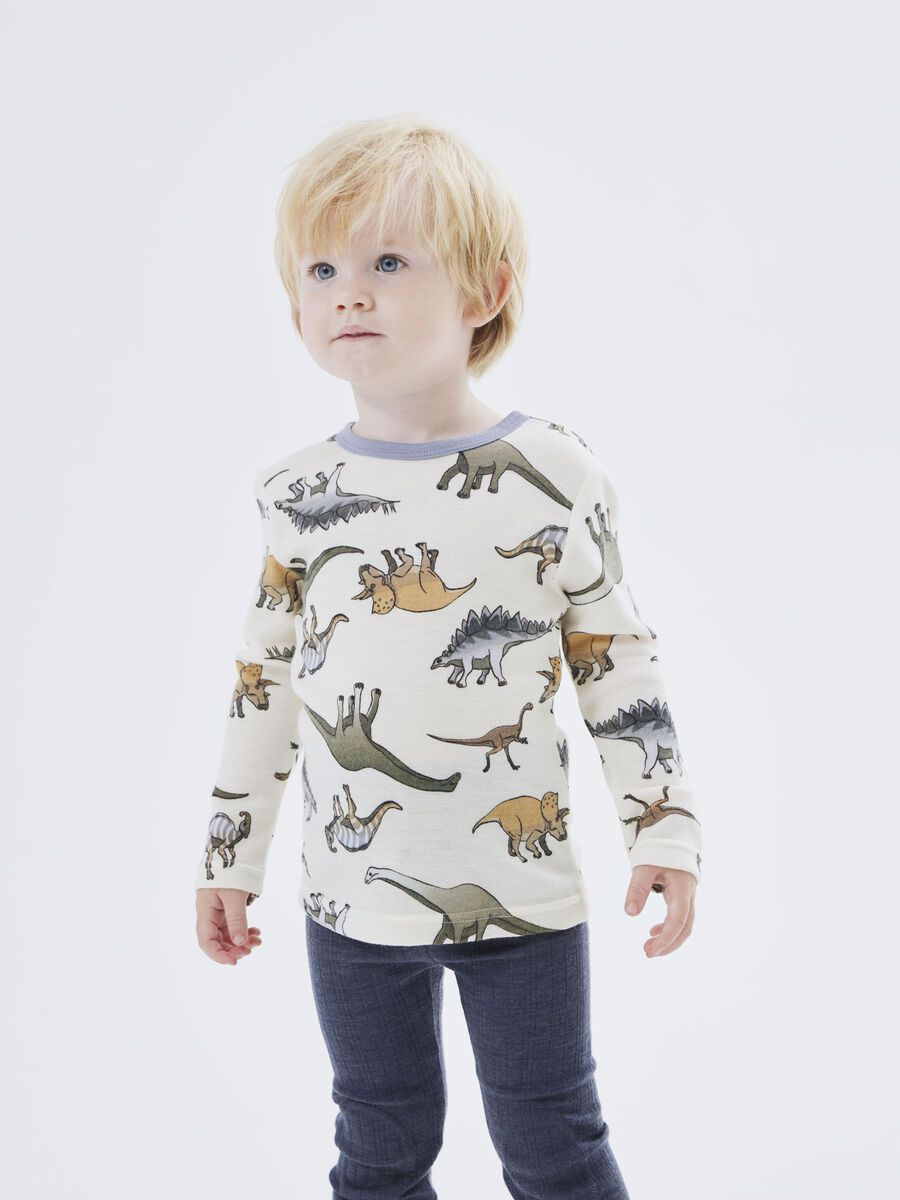 MERINOWOL TOP MET LANGE MOUWEN