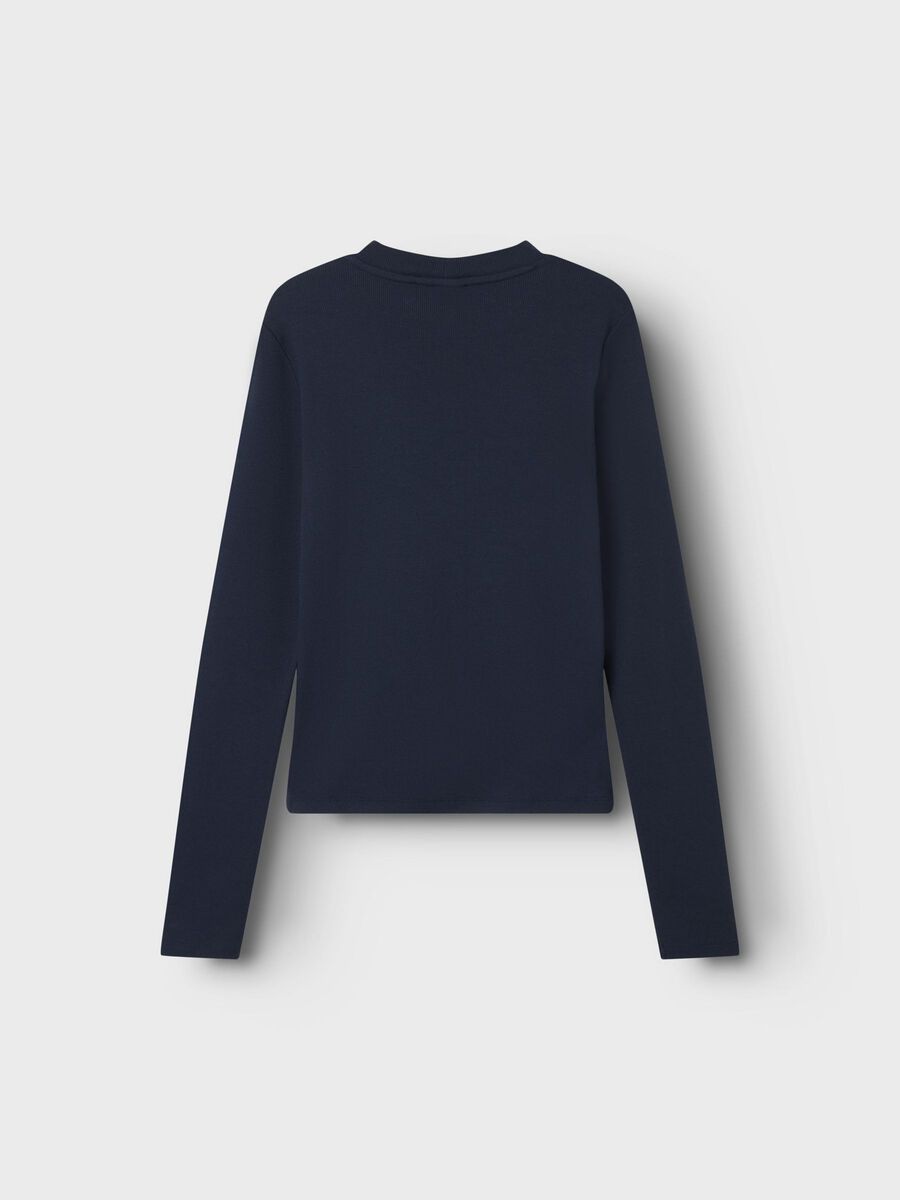 SLIM FIT TOP MET LANGE MOUWEN