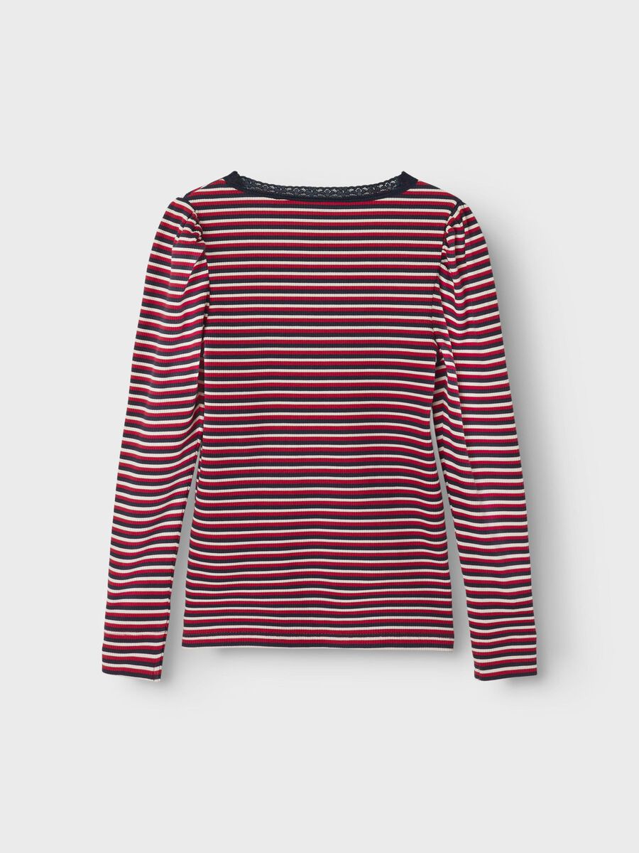 SLIM FIT TOP MET LANGE MOUWEN