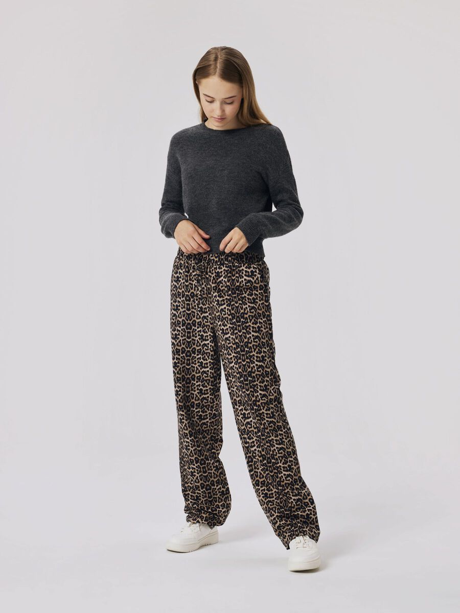 LUIPAARD WIDE LEG BROEK