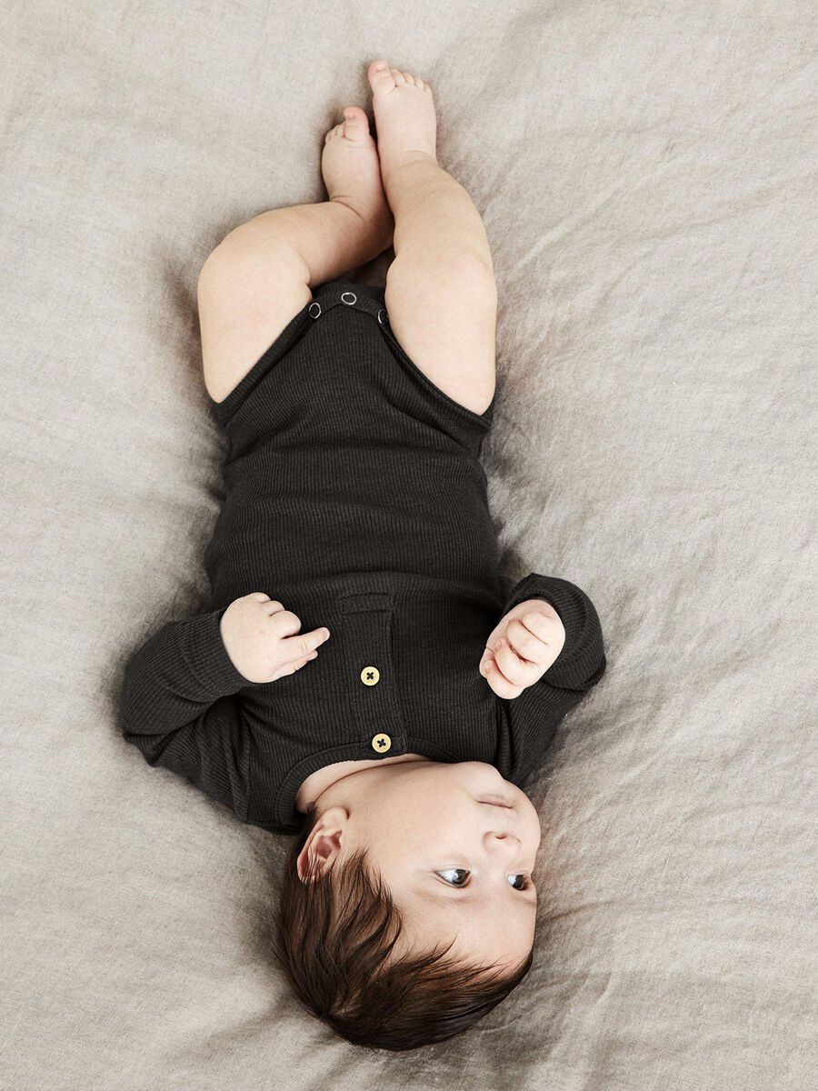 LANGE MOUWEN RIB ROMPER